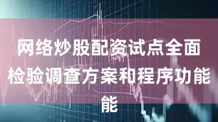 网络炒股配资试点全面检验调查方案和程序功能
